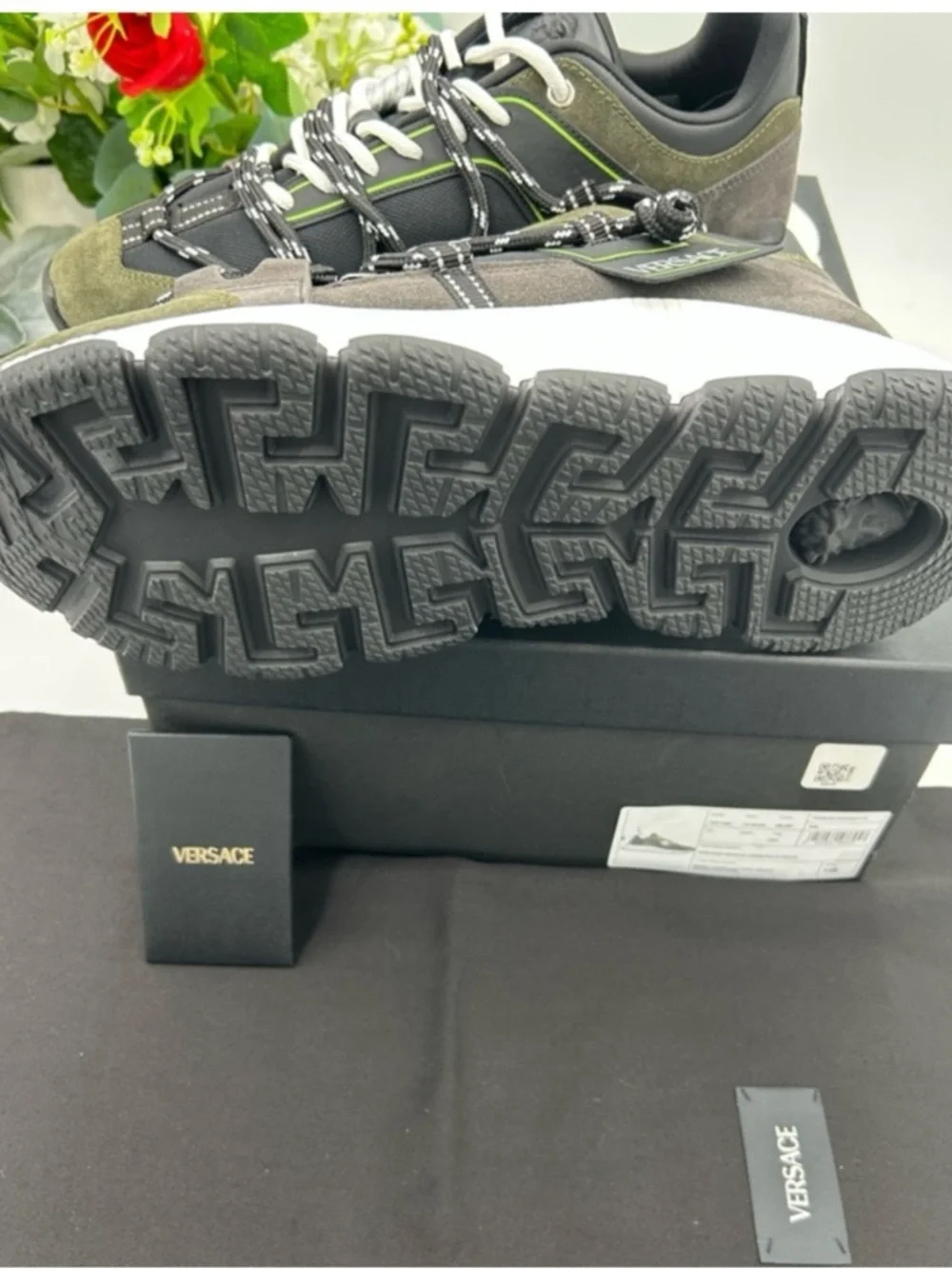 Versace TRIGRECA suede/leather sneakers size 44/11 made in Italy